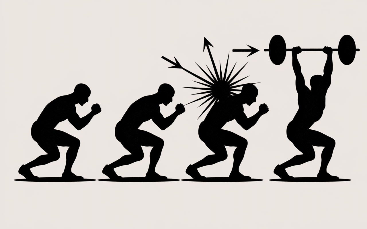 Séquence des phases du DB snatch