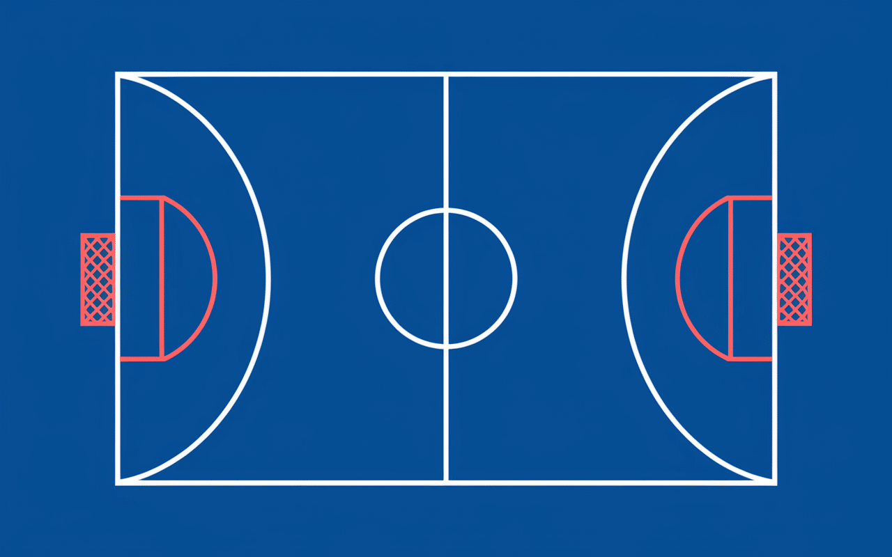 Dimensions terrain handball 40x20m marquages officiels