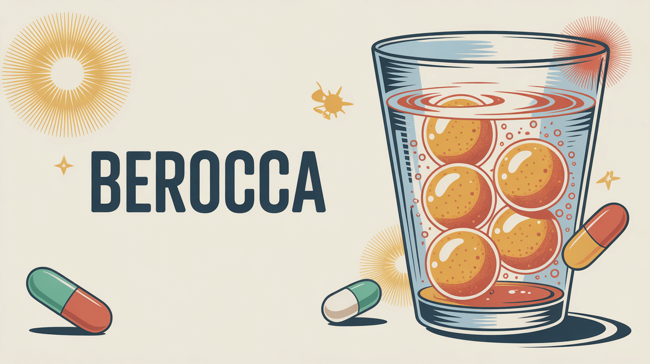 Comprimés Berocca effervescents orange en verre d'eau