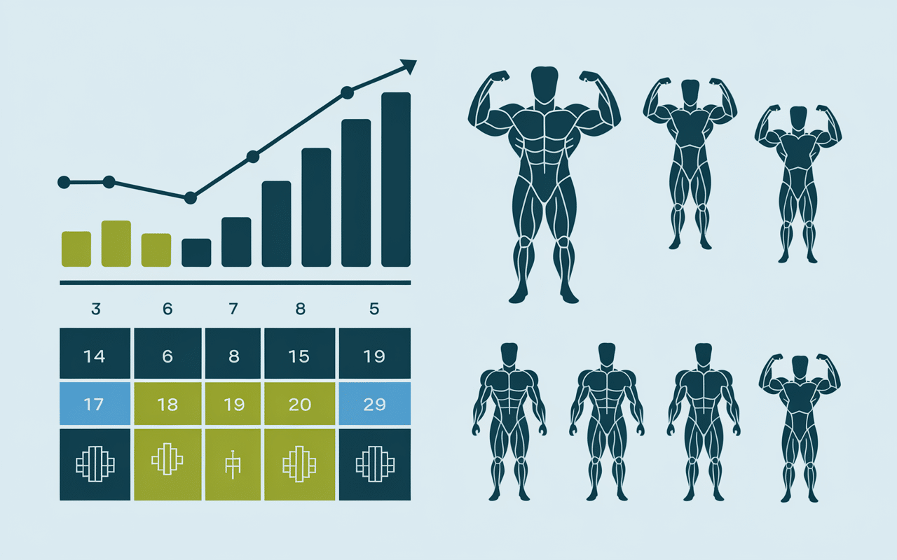 infographie calendrier progression muscles comment se muscler en 1 semaine