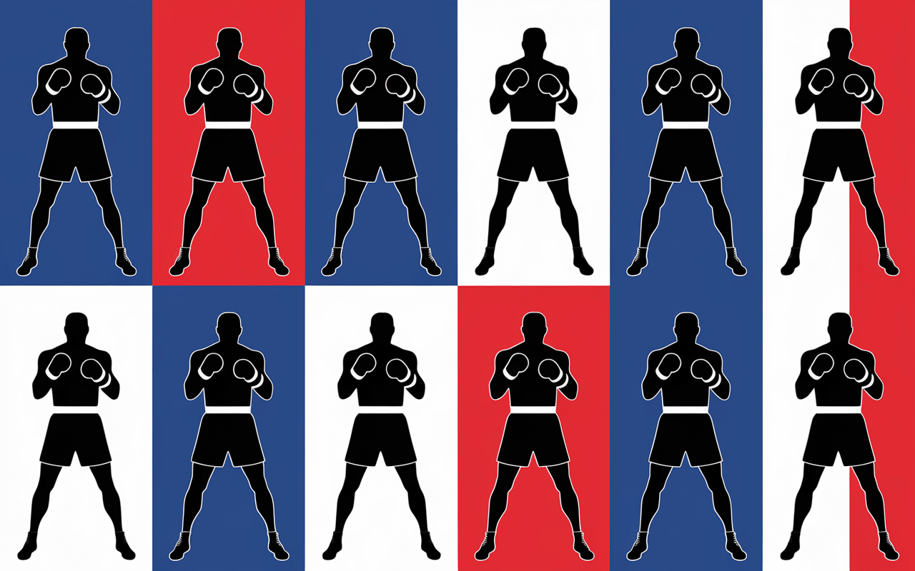 Portraits silhouettes boxeur français connu