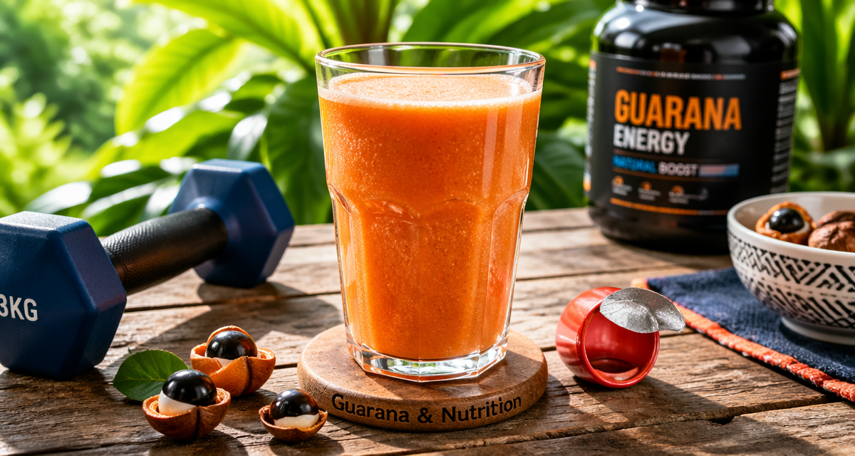 Smoothie au guarana et graines sur table