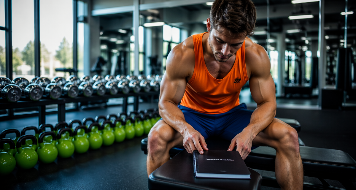 athlète carnet programme musculation salle