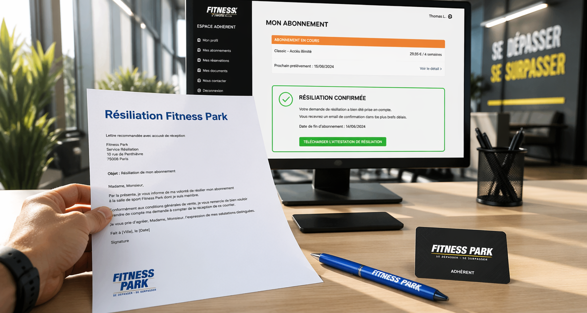 résiliation fitness park lettre bureau
