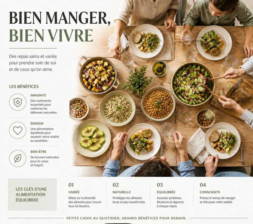 Exemple de menu famille pour la semaine avec des plats équilibrés et sains
