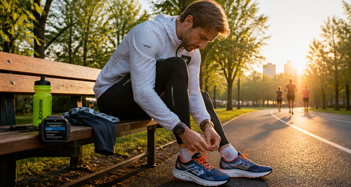 Entrainement a la course coureur lacets equipement
