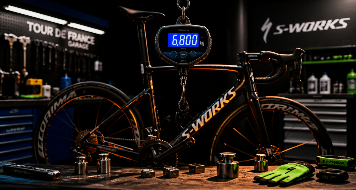 poids vélo tour de france sur balance électronique