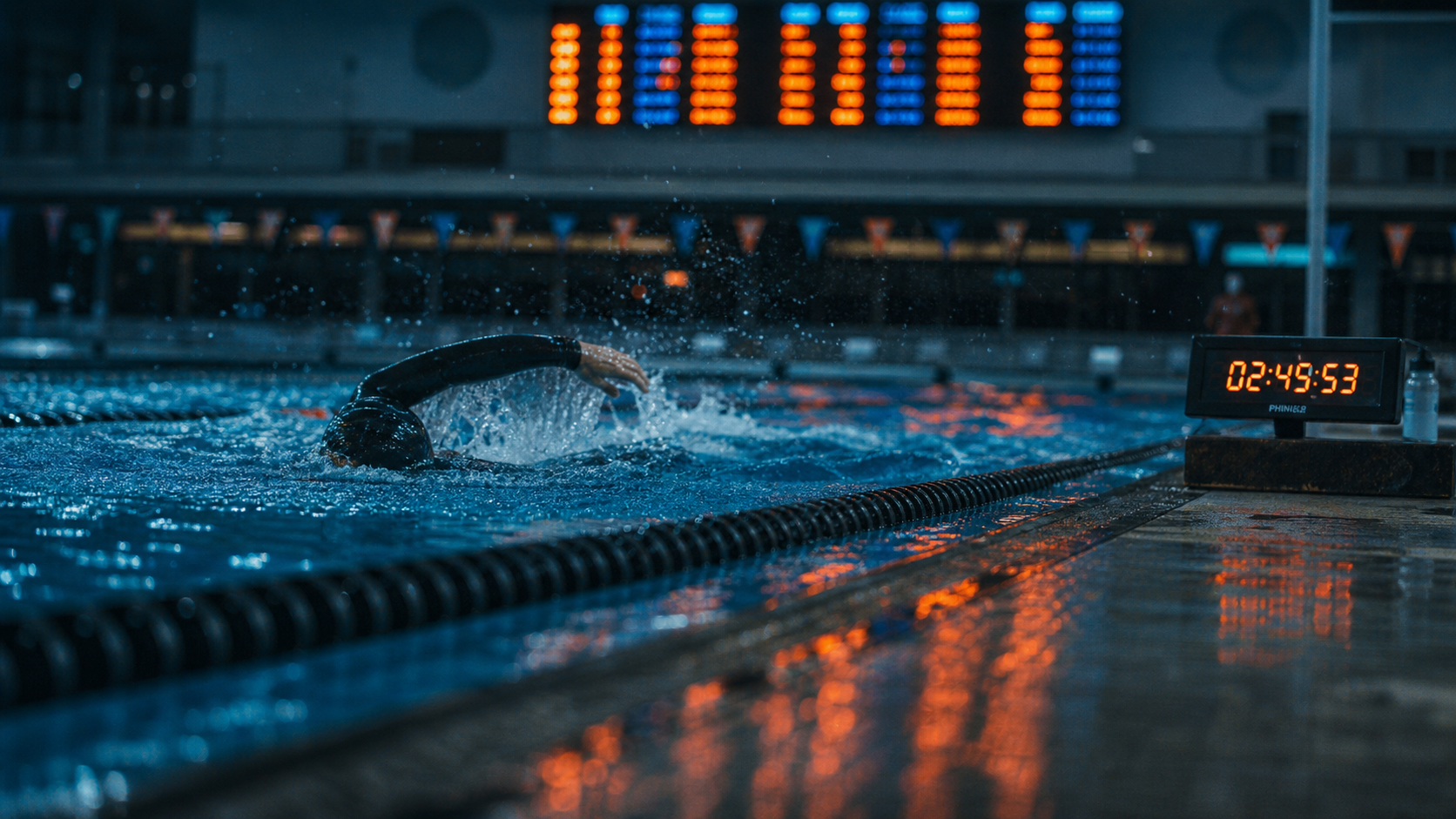 Natation 1 fois par semaine résultats sur la silhouette, nageur en piscine