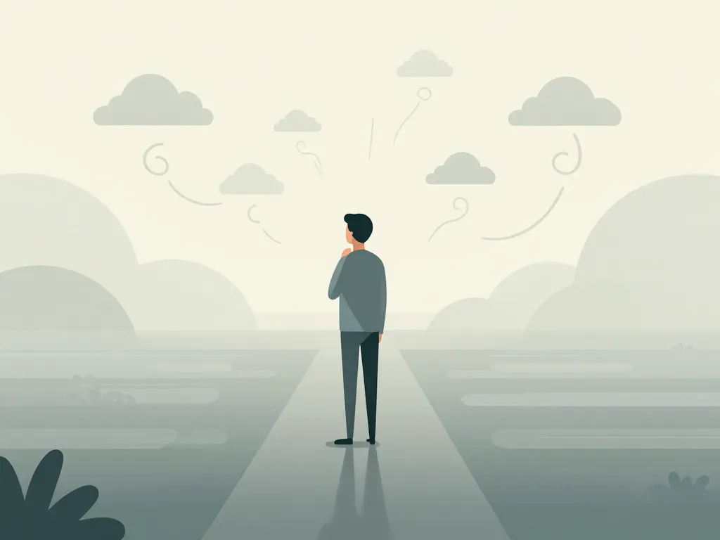 je ne sais pas quoi faire de ma vie personne dans brouillard