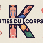 illustration partie du corps en k, peau, cheveux, ongles, oeil