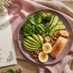 assiette aliments pauvre en glucide et liste de courses