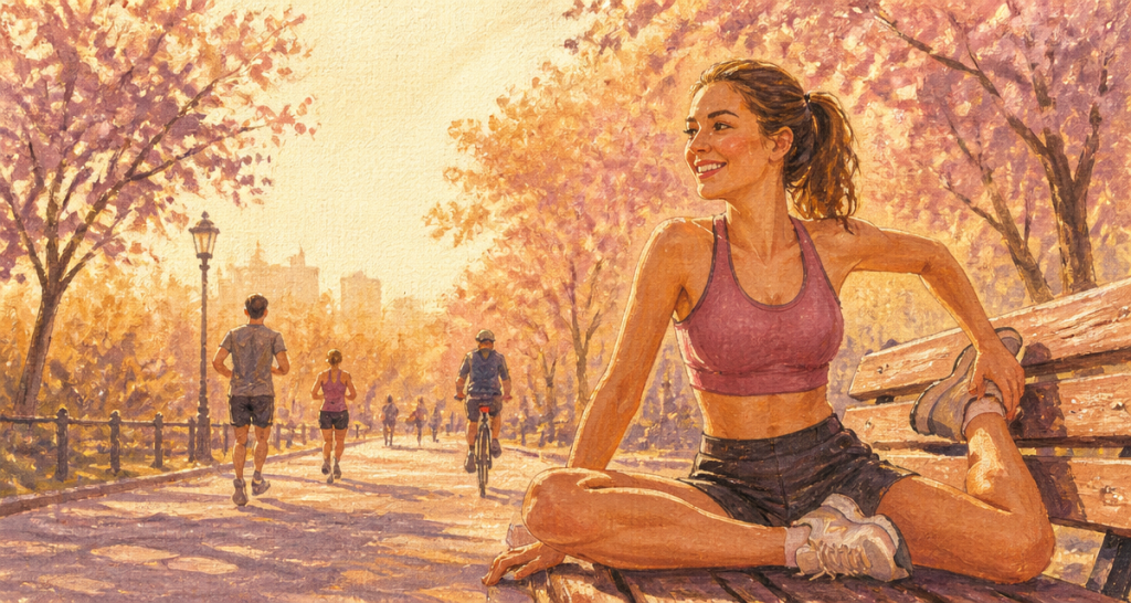 hormone du bonheur sport femme étirement matin