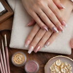 modèle vernis semi permanent sur mains soignées