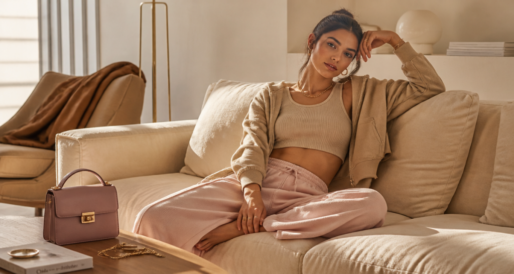 tenue chill femme loungewear canapé