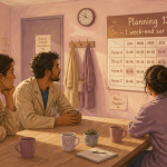 planning 12h 1 weekend sur 3 affiché en salle de pause