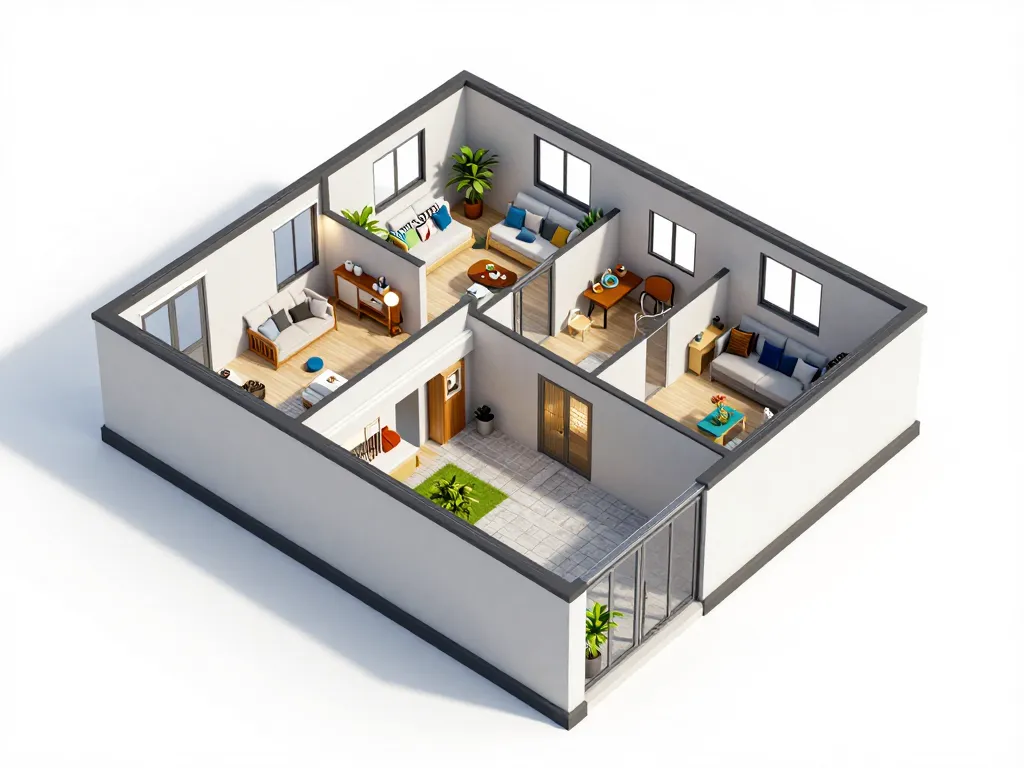 maison en l plan aménagement espaces