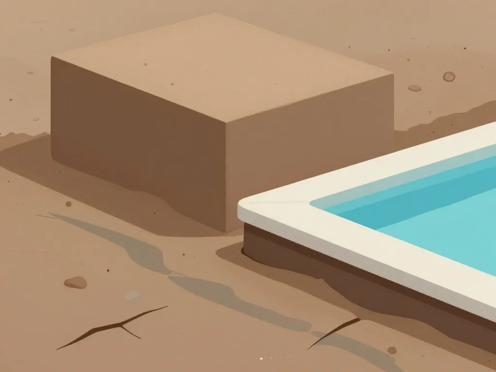 Image symbolique risques piscine à 1 m de la maison fondations