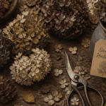 hortensia comment les faire secher flat-lay fleurs séchées