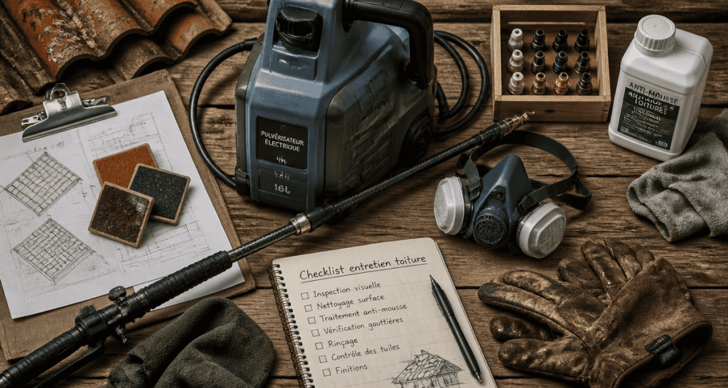 pulverisation toiture outils et checklist