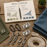 Baches ombrage micro-perforée et PVC sur table de jardin