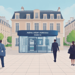 Agence Crédit Agricole Paris 16 moderne illustration
