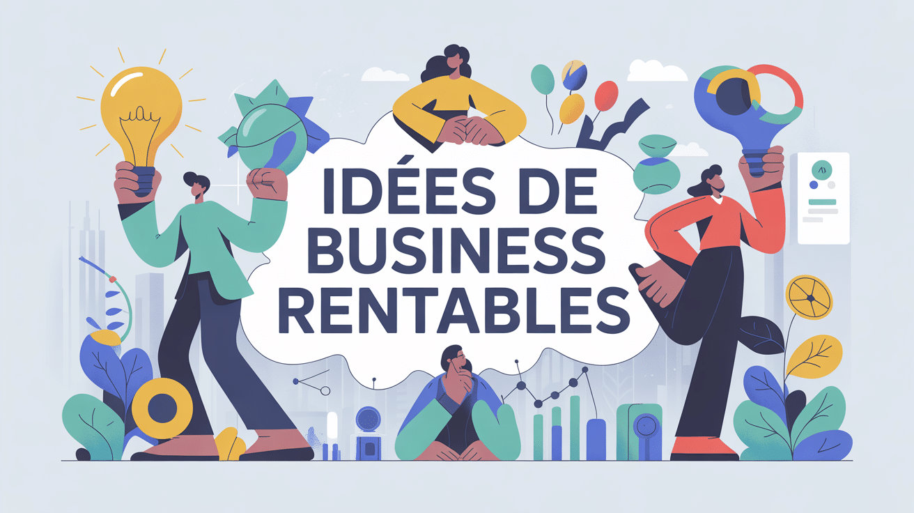 Illustration hellobiz idées business rentables moderne