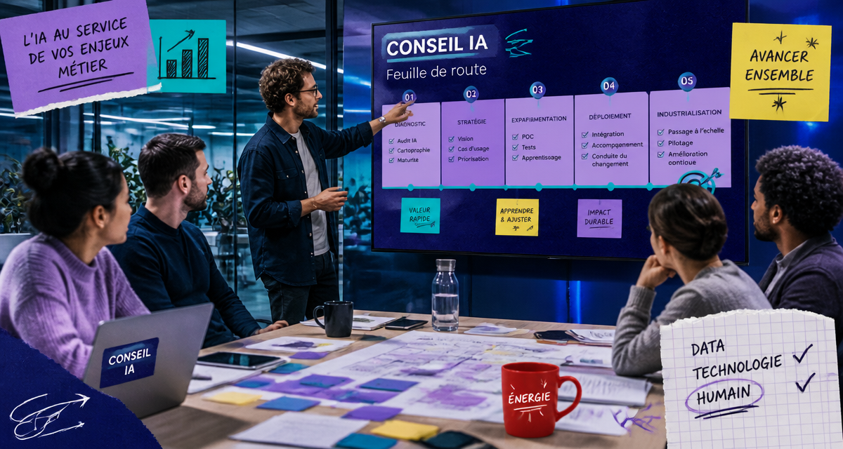 conseil en intelligence artificielle équipe réunion