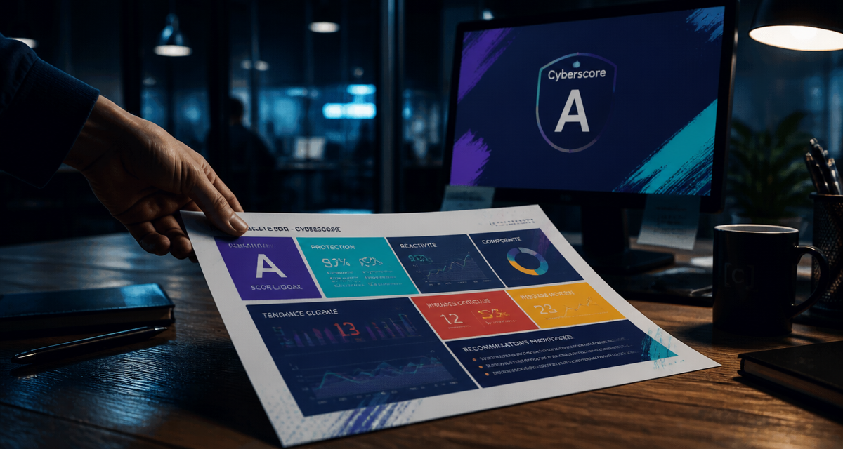 Cyberscore badge A sur tableau de bord