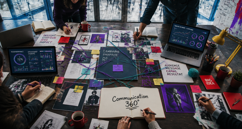 agence de communication 360 table stratégie mains experts