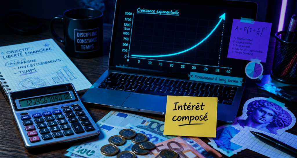 calcul intérêt composé avec calculatrice et graphique