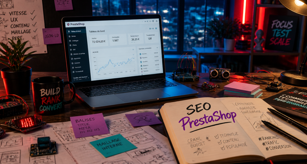 prestashop et référencement, bureau technique moderne