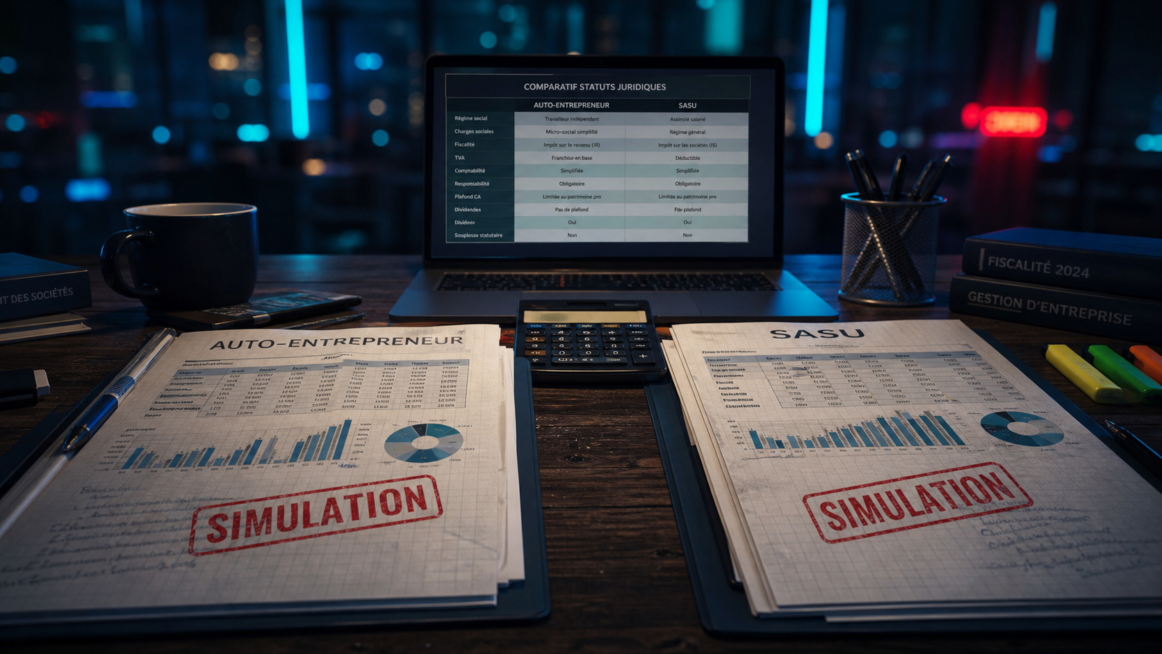 Auto entrepreneur ou sasu : simulation et comparaison rapide des statuts