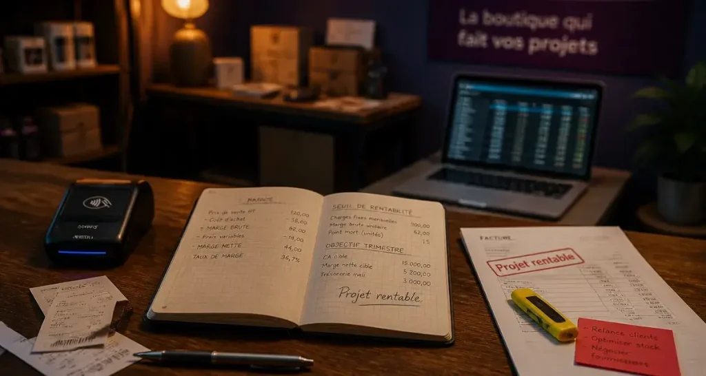 Ouvrir un commerce rentable : carnet marges et lecteur paiement dans une boutique
