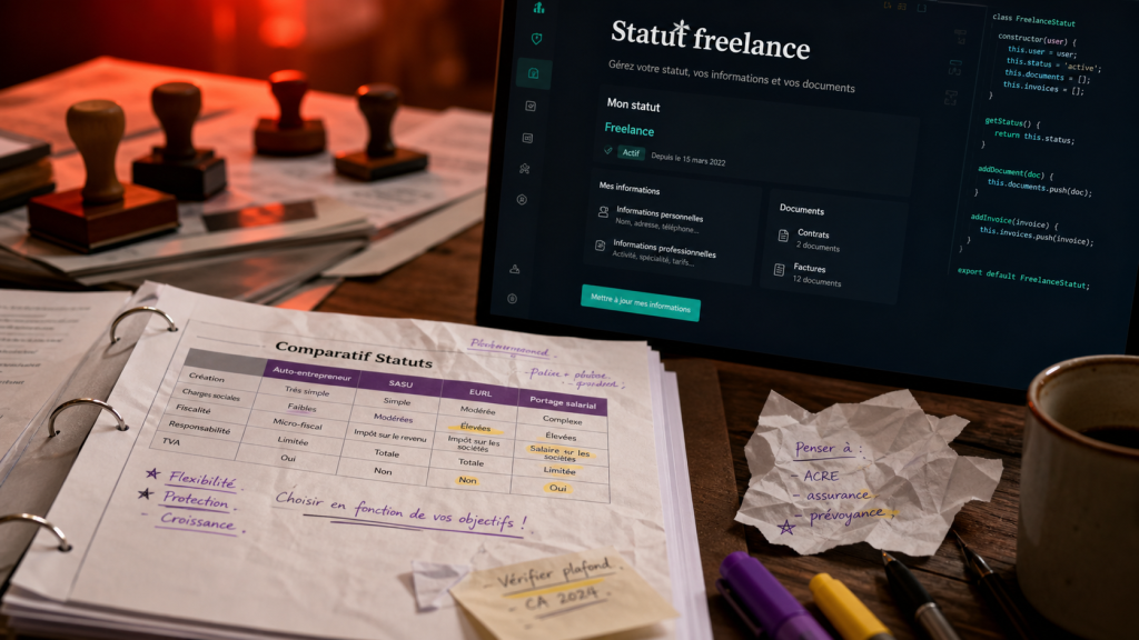 Quel statut pour un freelance : micro-entreprise, EI, EURL, SASU ou portage salarial