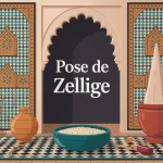 pose zellige mural et crédence artisanale