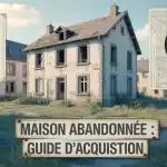 maison abandonnée illustration façade fissurée plan cadastral