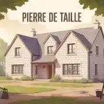 maison pierre de taille illustration jardin