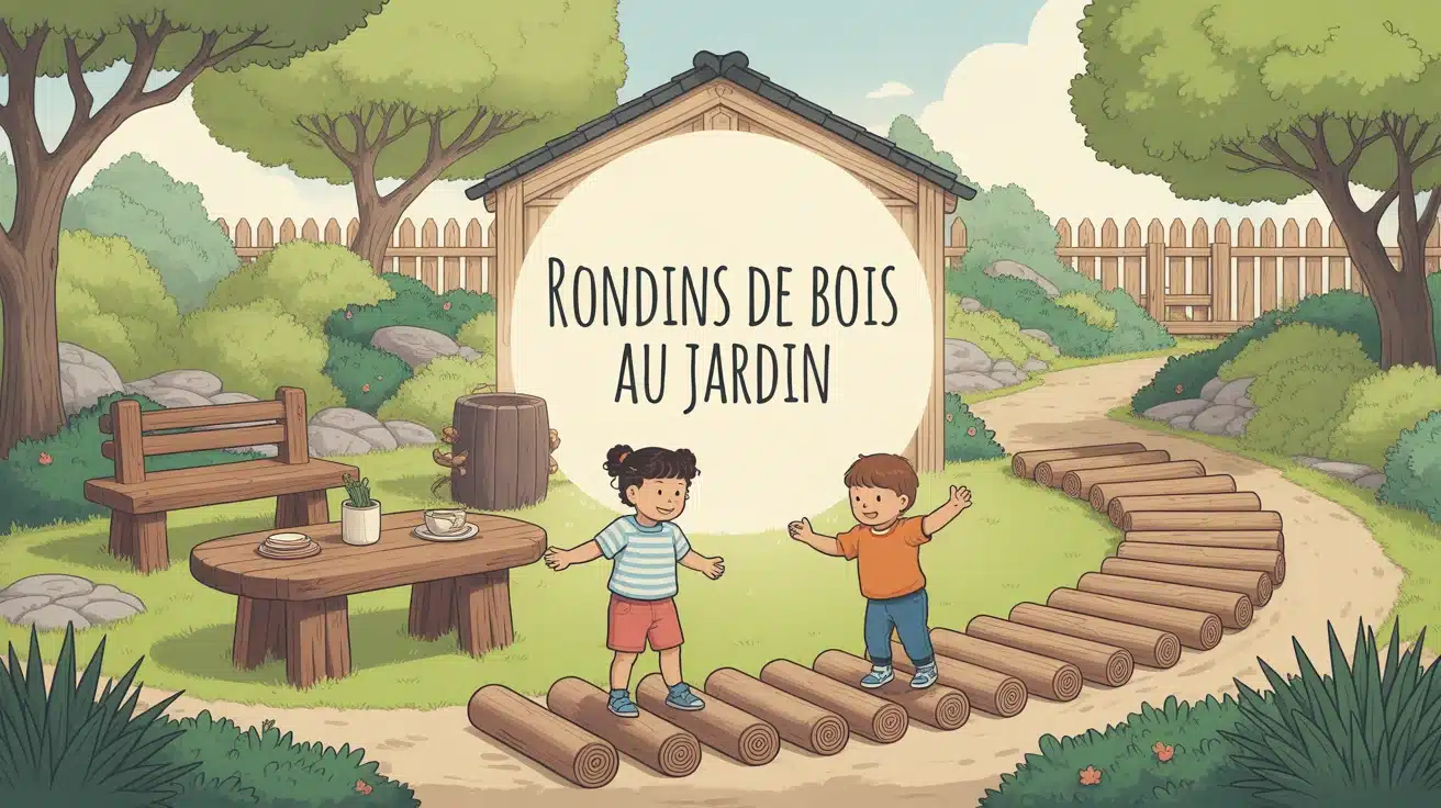 que faire avec des rondins de bois dans le jardin illustration