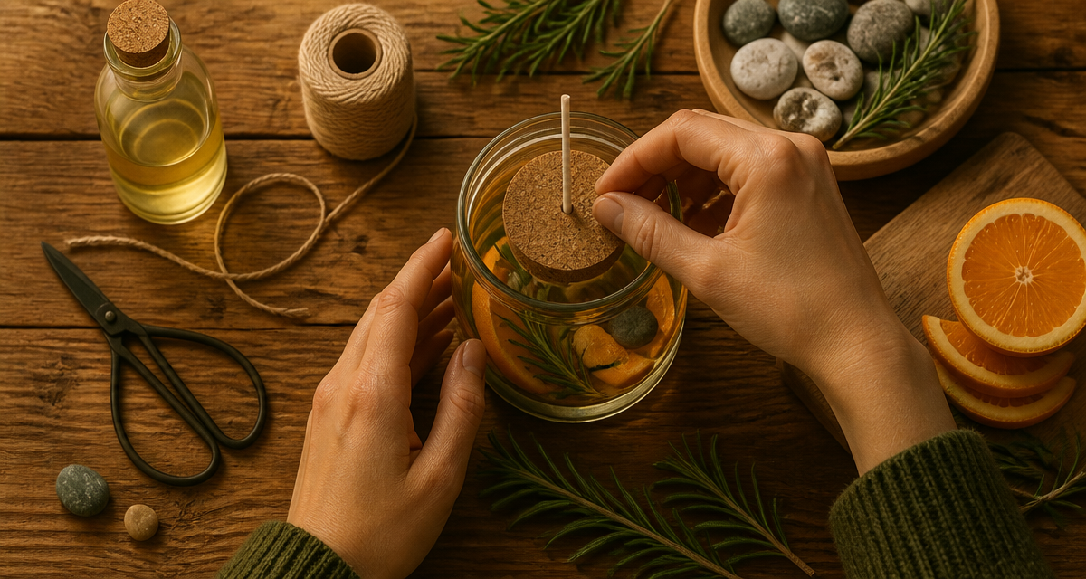 comment faire une bougie sans cire avec huile et bocal