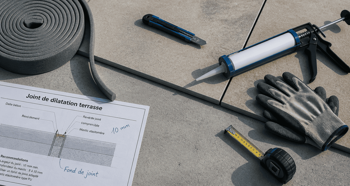 joint de dilatation terrasse exterieur vue pose et outils