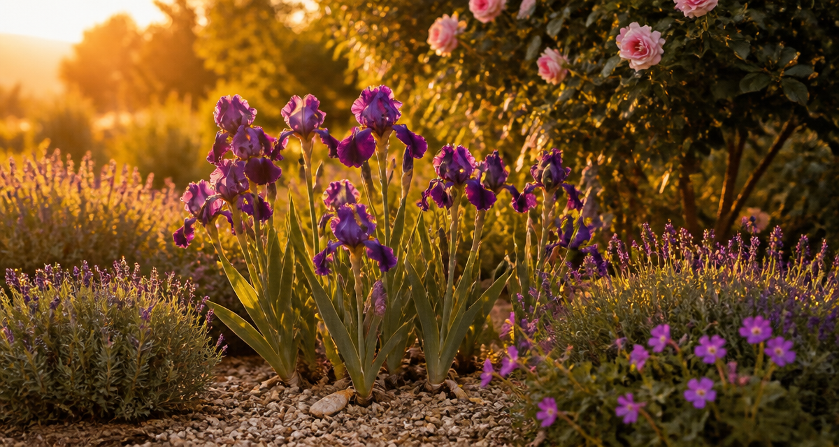 que mettre au pied des iris massif fleuri
