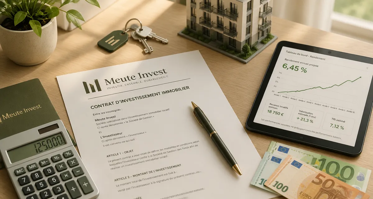 meute invest contrat investissement immobilier sur bureau