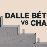 schéma montrant différence entre dalle et chape béton