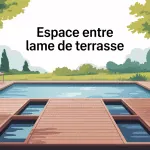 Illustration moderne espace entre lame de terrasse bois