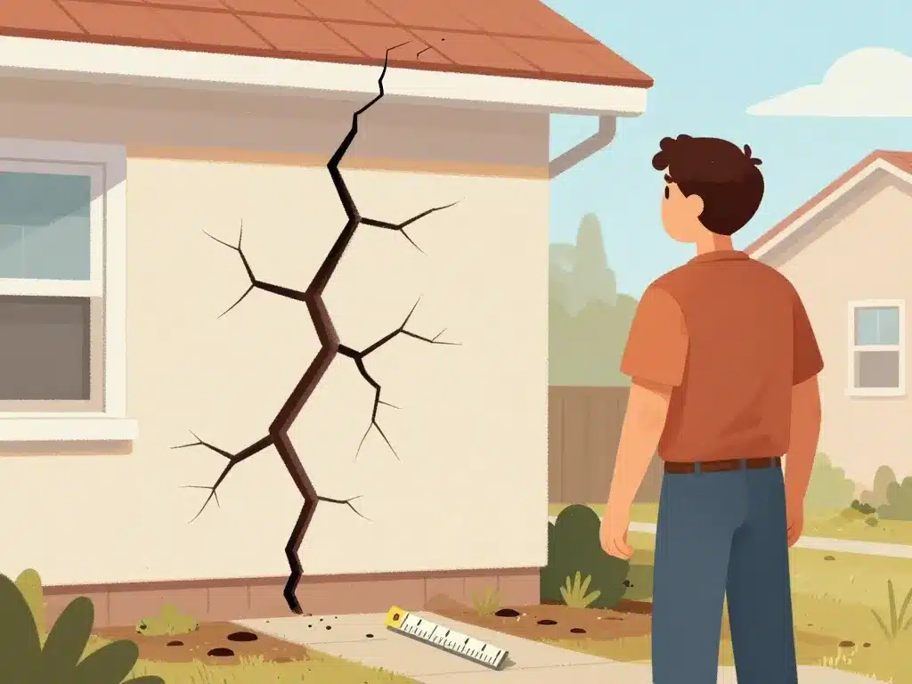 illustration fissure facade quand s'inquiéter signaux