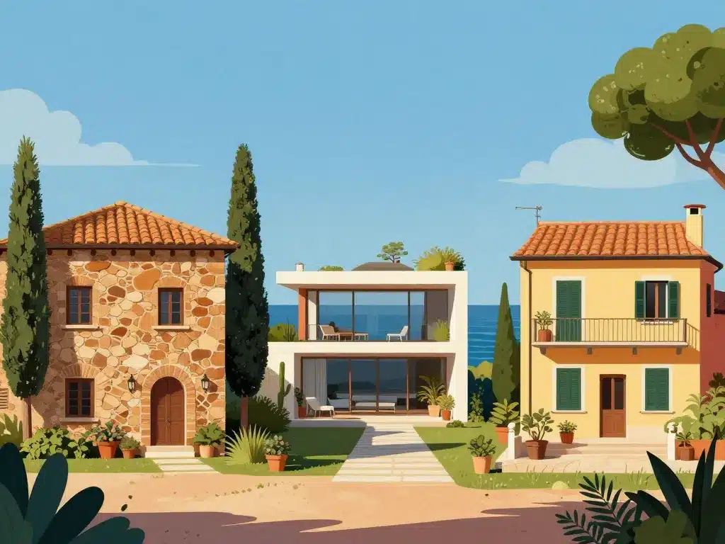 Maisons italiennes styles architecturaux