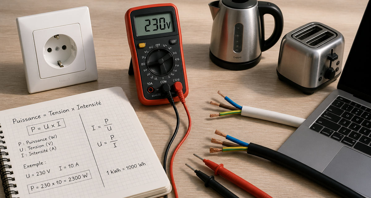 combien de watt sur une prise 16a avec prise, multimètre et appareils
