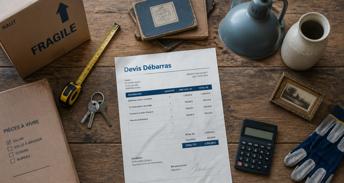 devis debarras cartons objets anciens calculatrice