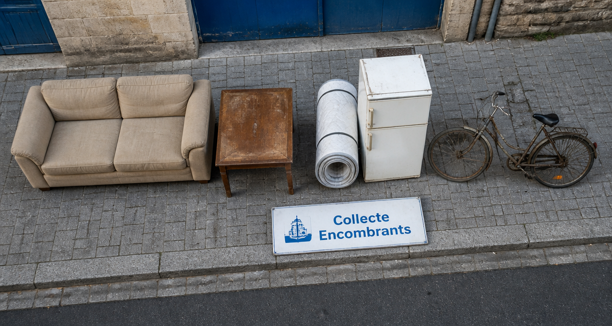 encombrants saint nazaire alignés sur trottoir