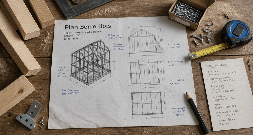 plan serre en bois pdf gratuit sur établi